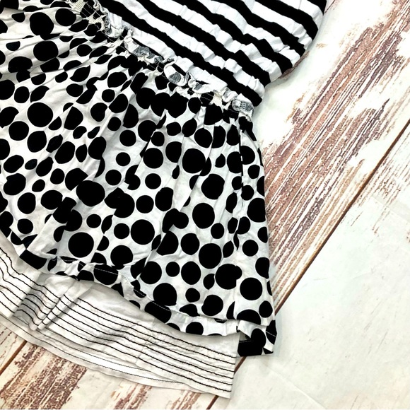 Dress Sleeveless Polka Dot Black White & Hot Pink Striped Sz 5 - Picture 10 of 11